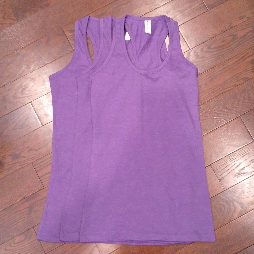🆕 Set 3 Delta Ringspun Racerback Tank Tops Shirt S  Purple